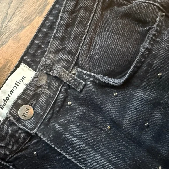 Reformation Studded Harley Jeans -Size 26 - Picture 3 of 4